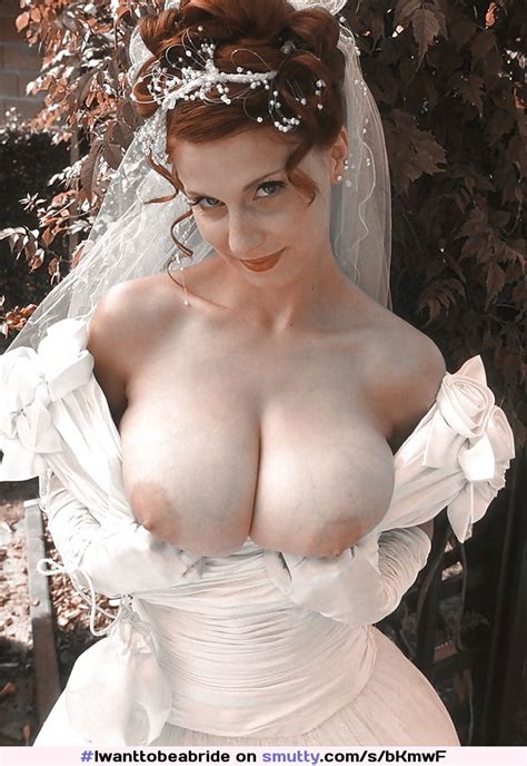 Bride Redhead Bigtits Pale Smiling Topless
