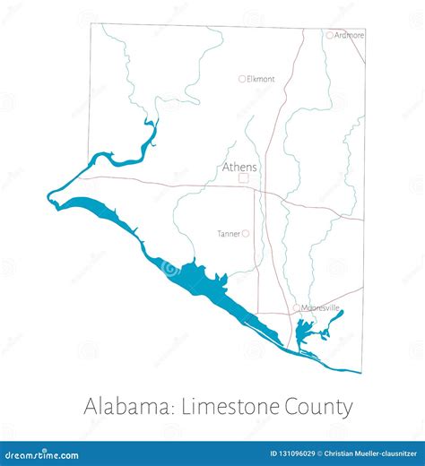 Map Of Limestone County In Alabama Stock Vector Illustration Of