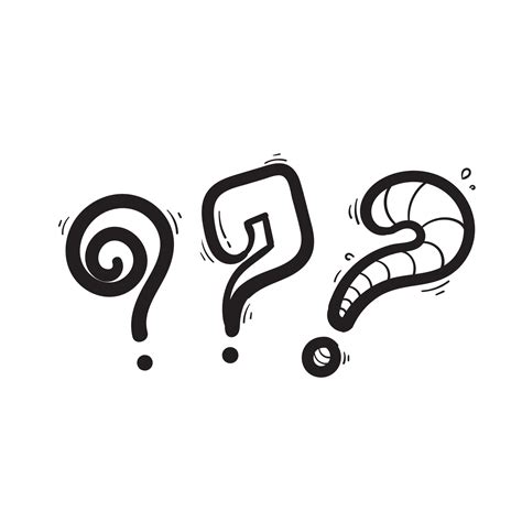 Set Of Hand Drawn Question Marks Doodle Questions Marks Set Vector