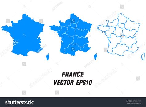 Set Vector Maps Vector Map Francevector Stock Vector Royalty Free