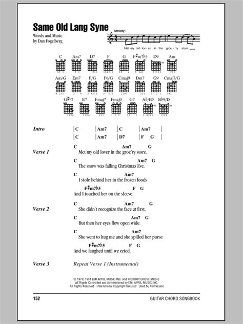 Same Old Lang Syne Sheet Music Dan Fogelberg Lyrics And Chords