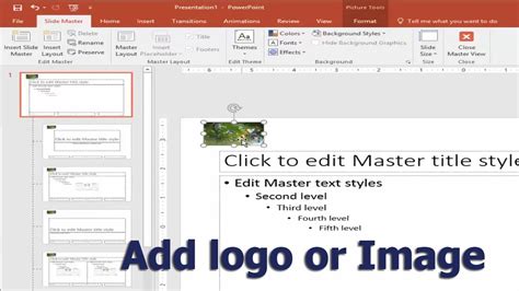 How To Add Logo Or Image Into All Powerpoint Slide 2017 Youtube