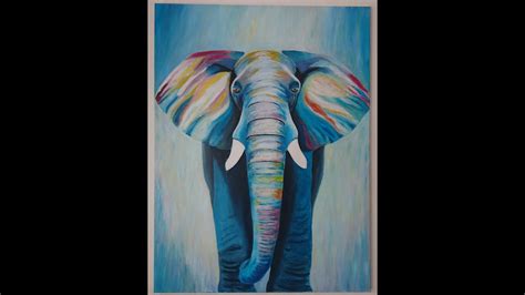 Painting Colourful Elephant In Acrylicabstract Painting Acrylic