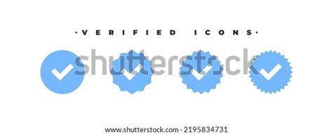 Verification Icons Verified Sign Verified Badges Stock Vector Royalty