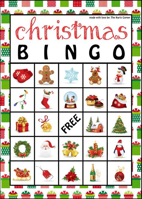 The Kurtz Corner Free Printable Christmas Bingo Cards Printable