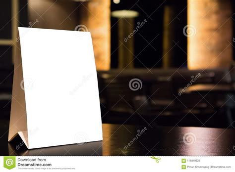mockup white label menu frame  table stock image image  holder acrylic