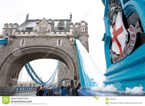 Tower Bridge With Snow London Uk Editorial Stock Image Image Of