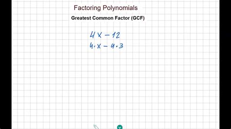 Factoring By The Greatest Common Factor Youtube