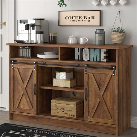 Buy Farmhouse Coffee Bar Cabinet Kitchen Sideboard Buffet Storage