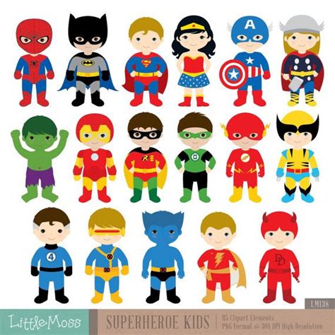10 fantastic printable superhero masks for heroes of all ages!. 17 Superheroes Characters Digital Clipart, Superhero ...