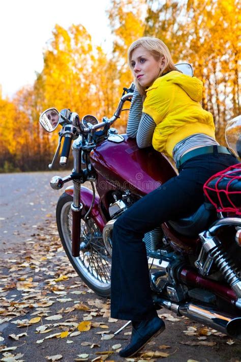 Biker Girl On A Motorcycle Stock Image Image Of Teen 15724177