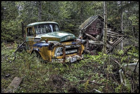 abandoned truck and shack abandoned cars barn find cars old trucks