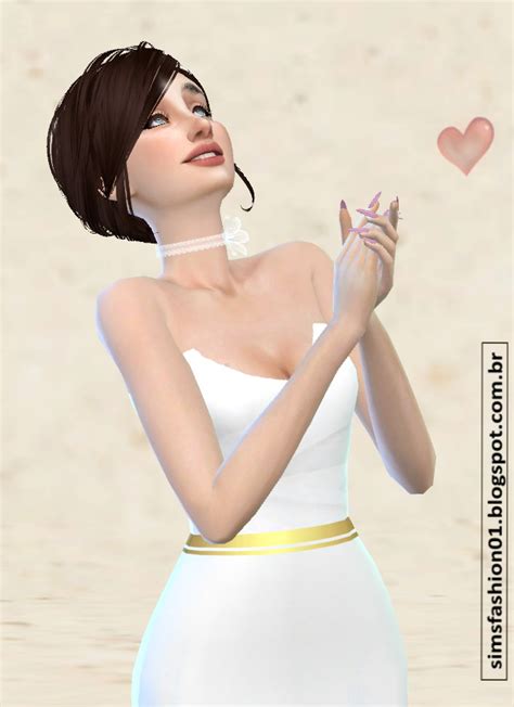 Satin Wedding Dress With Gold Belt At Sims Fashion01 Sims 4 Updates