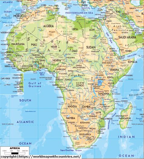 Free Labeled Map Of Africa With Countries In Pdf