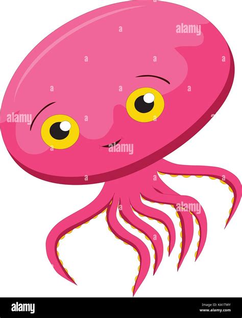 Cute Baby Squid Cartoon Stock Vector Image And Art Alamy