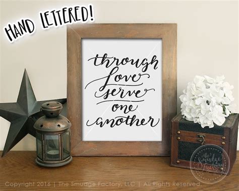 Bible Verse Svg Cut File Through Love Serve One Another Etsy