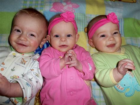 Triplets Toddler 6 Month Photos