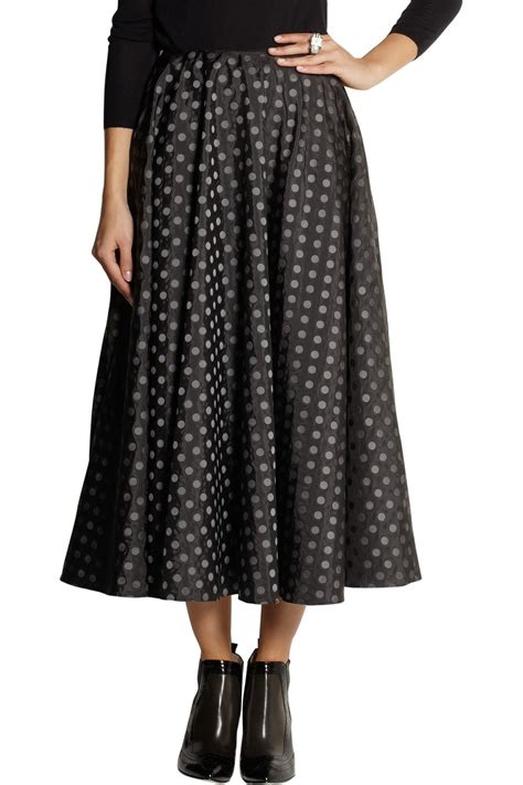 Shop 50 top taffeta blouse and earn cash. Lyst - Miu Miu Polka-Dot Jacquard Taffeta Skirt in Black