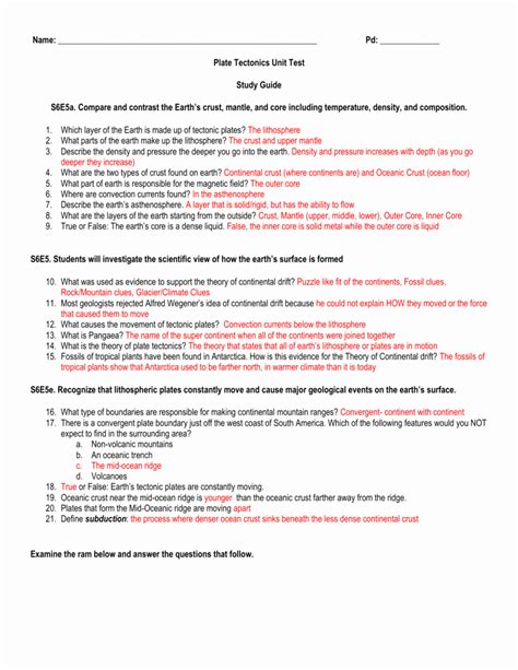 While we talk concerning plate tectonics worksheet answer key, below we will. Plate Tectonics Gizmo Student Activity Sheet Answer Key ...
