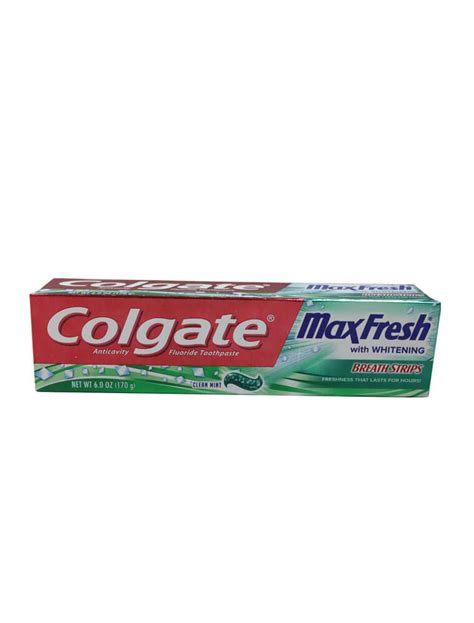 Colgate Max Fresh 6 Oz Toothpaste With Whitening Breath Strips Clean Mint