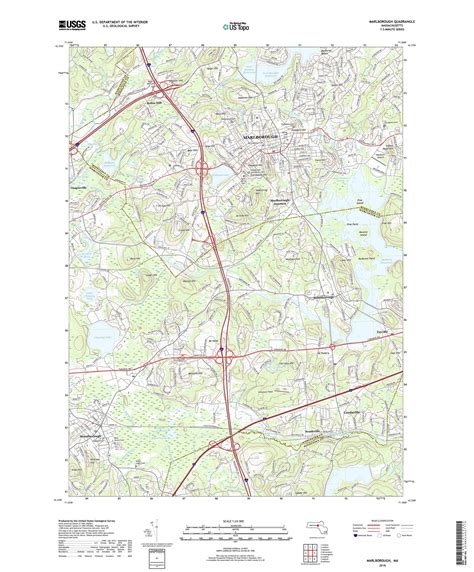 Marlborough Massachusetts 2018 Usgs Old Topo Map Reprint 7x7 Ma