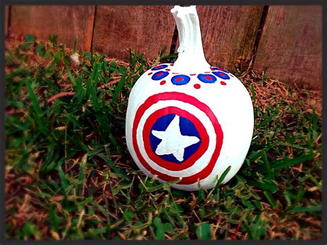 Diy Captain America Painted Pumpkin Painted Pumpkins Christmas