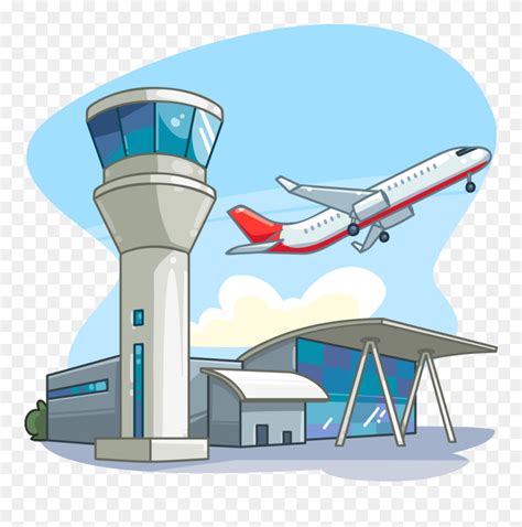 Clipart Airplane Tower Airport Clipart Transparent Png Download