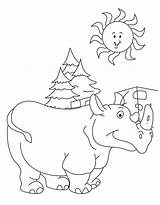 Coloring Rhinoceros Baby Feeling Hot Popular Pages Coloringhome sketch template