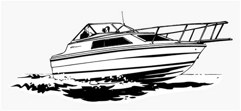 Image Free Stock Boat Engine Clipart - Yacht Black And White, HD Png