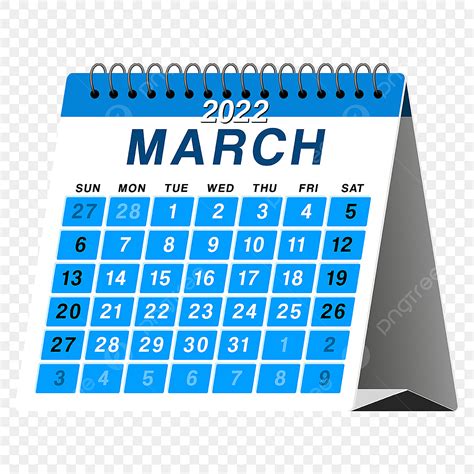 Gambar Kalender Maret 2022 Maret Bulan Tanggal Png Dan Vektor Dengan