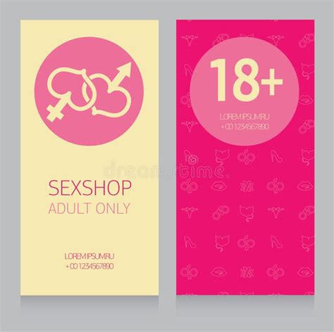 Template Business Card For Sex Shop Stock Vector Illustration Of Pink Heart 72635939