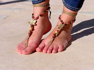Red And Earth Tones Barefoot Sandals White Barefoot Sandals Valkoinen