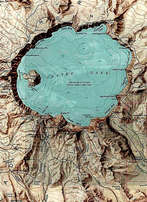 Crater Lake National Park Oregon Map Crater Lake Oregon Relief Map