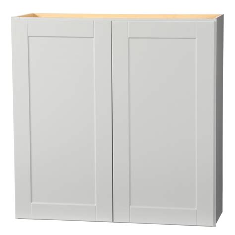 Shaker wall cabinets in dove gray kitchen the home depot. Hampton Bay Shaker Assembled 36x36x12 in. Wall Kitchen ...