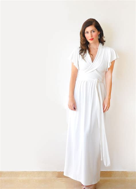 Creamy White Maxi Dress Simple Casual Alternative By Lirola 13800
