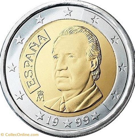 2 Euros 2001 Moedas Euro Espanha Fatia Sulcado Fatia Inserido