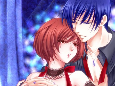 I shall play the boy she. blue eyes blue hair kaito male meiko red eyes red hair short hair vocaloid | konachan.com ...