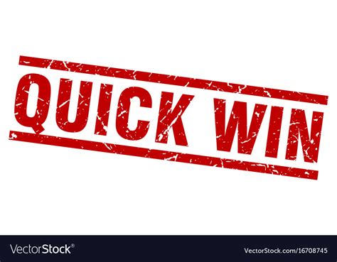 Square Grunge Red Quick Win Stamp Royalty Free Vector Image