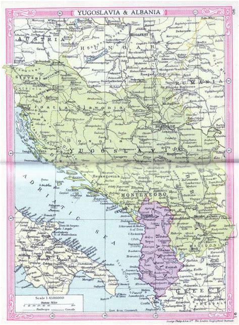 Large Old Map Of Yugoslavia And Albania Yugoslavia Europe