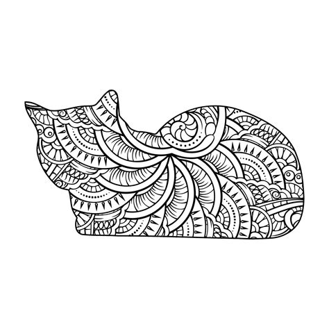 Mandala Cat Coloring Page For Kids 7848844 Vector Art At Vecteezy