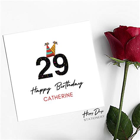 29th Birthday Card For Male Or For Female 29th Birthday Card Etsy