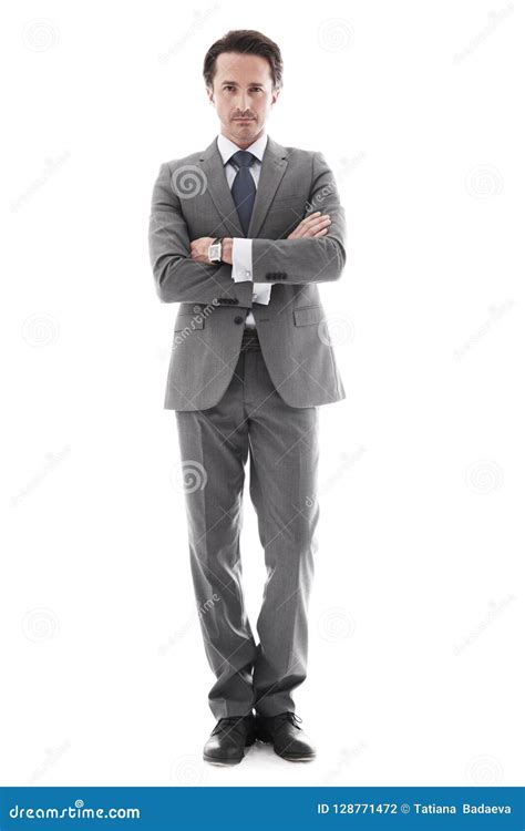 Full Body Portrait Of Business Man Stock Photo Image Of White