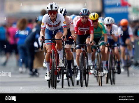 Great Britains Lizzie Deignan Leads The Chasing Group During Day Eleven Of The 2023 Uci Cycling