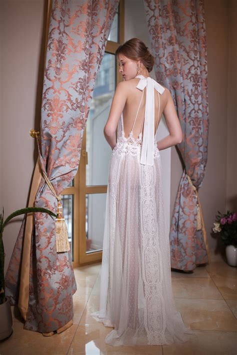 See Through Bridal Nightgown With Lace F41 Etsy