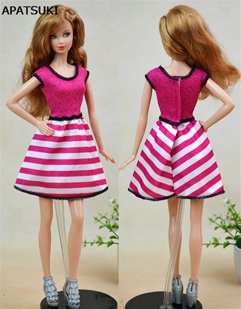 Pink Striped Vest Dress For Barbie Doll Clothes Pretty Fashion One