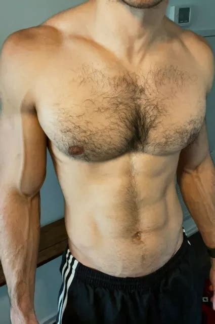 Shirtless Male Muscular Hunk Hairy Chest Pecs Pov Beefcake Photo X