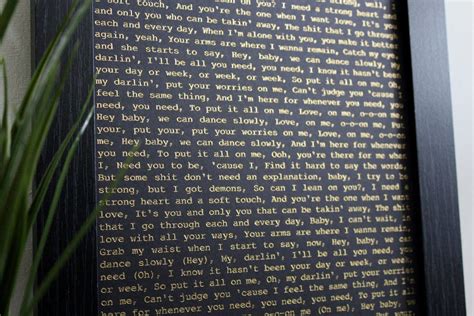Song Lyrics Print Framed Lyrics Song Lyric Wall Art Etsy