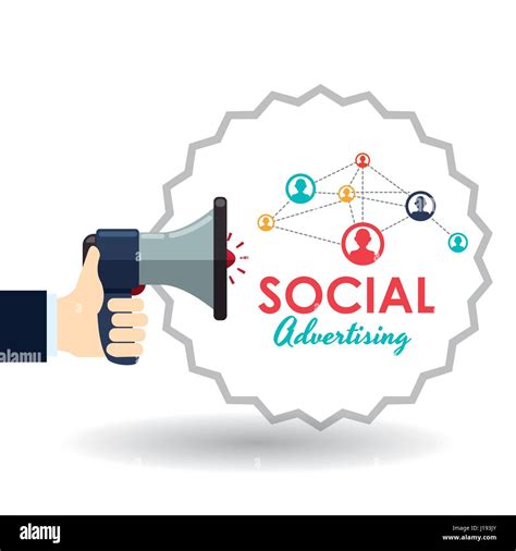 Social Advertising Design Media Icon White Background Vector Stock