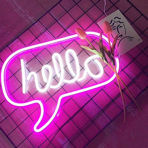 Led Hello Neon Light Sign Letters Neon Sign Party Wedding Decorations