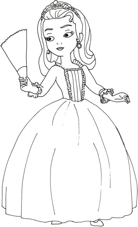 Princess sofia the first with book on her head coloring page. Get This Princess Amber from Sofia the First Coloring ...